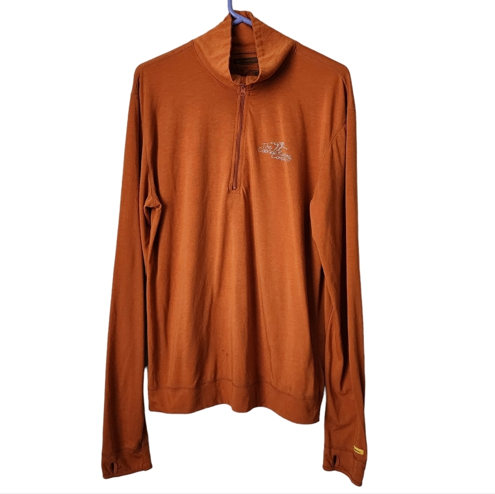 SPORT SCIENCE 1/4 zip Polywool T-Shirt tech shirt athletic running in orange XL‎